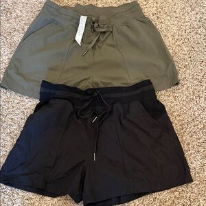 Lululemon - Lot of TWO Dance Studio High-Rise Shorts! Sz 8 - Black & Green!